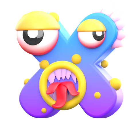 X Monster Alphabet  3D Icon