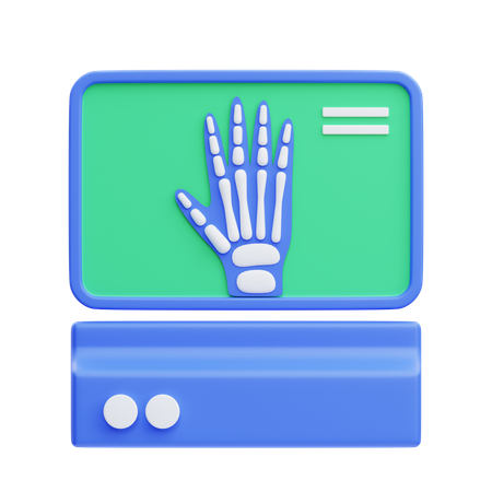 X Ray Machine With Hand Bones  3D Icon