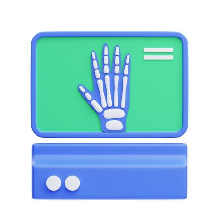 X Ray Machine With Hand Bones  3D Icon