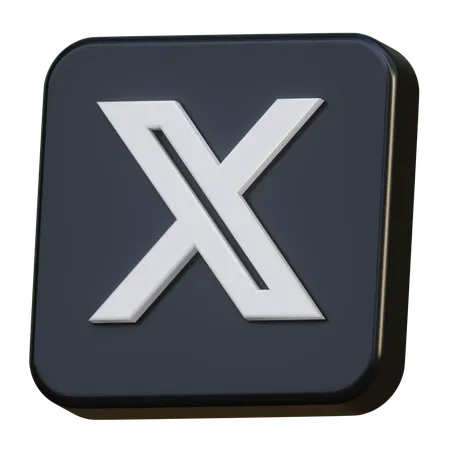 X Twitter Logotipo 3 D Icono 3 D 3D Icon