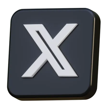 X Twitter  3D Icon