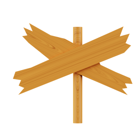 X wooden Sign  3D Icon