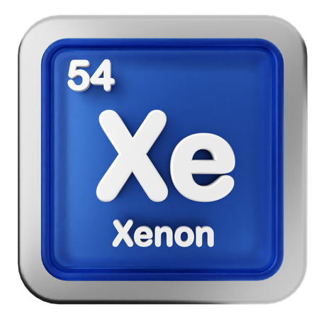 Xenon Periodic Table  3D Icon