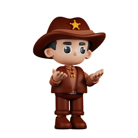 Xerife irritado  3D Illustration