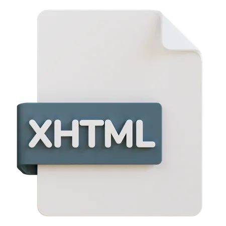 3 D Illustration Of Xhtml File Extension 3D Icon