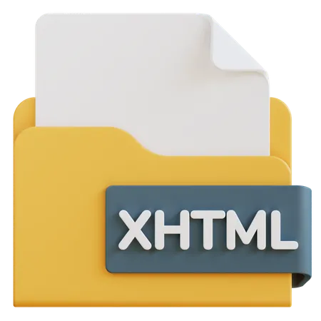 3 D Xhtml File Extension Folder 3D Icon