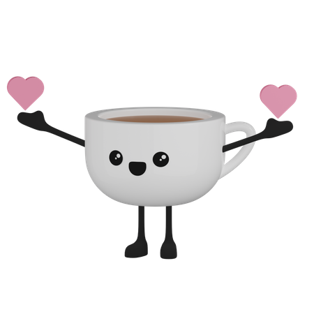 Personagem de xícara de café  3D Icon