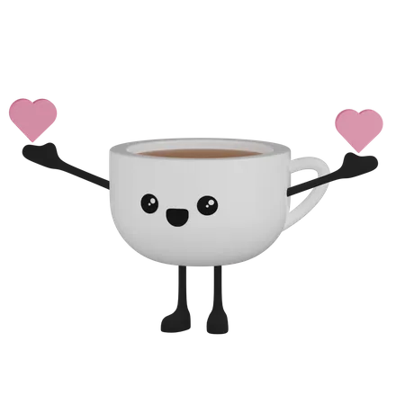 Personagem de xícara de café  3D Icon