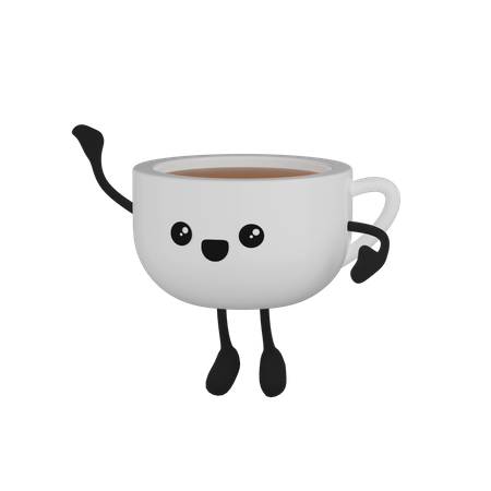 Personagem de xícara de café  3D Icon