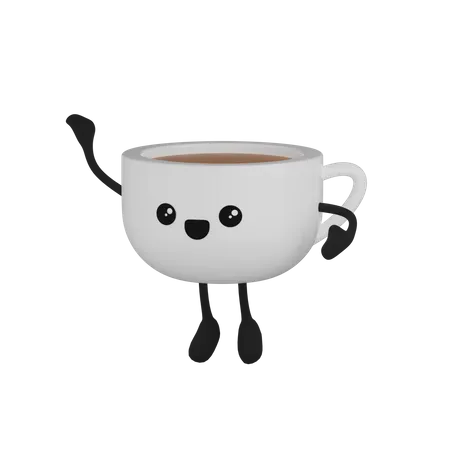 Personagem de xícara de café  3D Icon