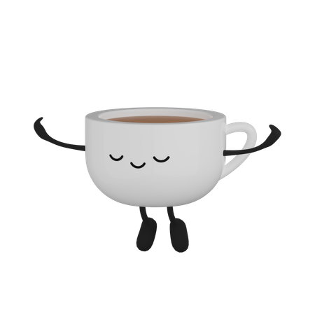 Personagem de xícara de café  3D Icon