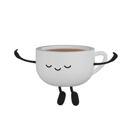 Personagem de xícara de café  3D Icon