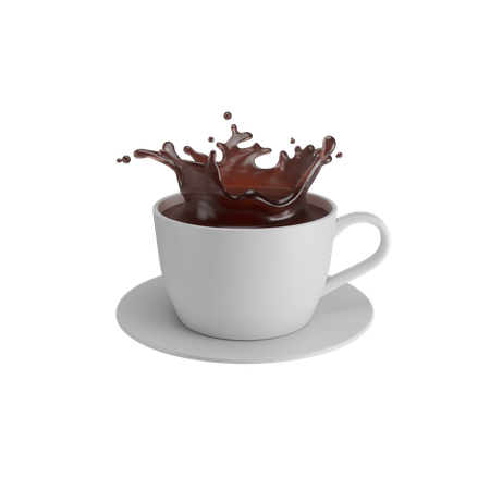 Xícara de café com respingos  3D Icon