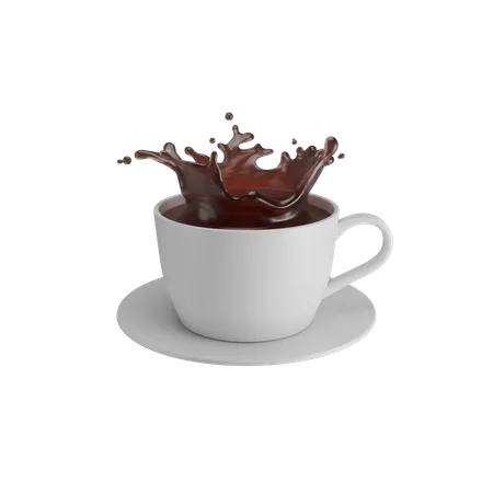 Xícara de café com respingos  3D Icon