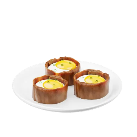 Xícaras de bacon e ovo  3D Icon