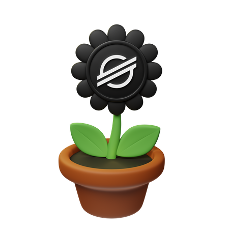 Xlm Crypto Plant Pot  3D Icon