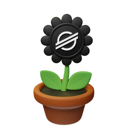 Xlm Crypto Plant Pot  3D Icon