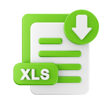 Xls Download  3D Icon