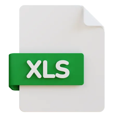 3 D Illustration Of Xls File Extension 3D Icon