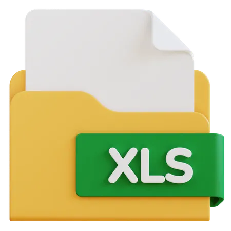3 D Xls File Extension Folder 3D Icon