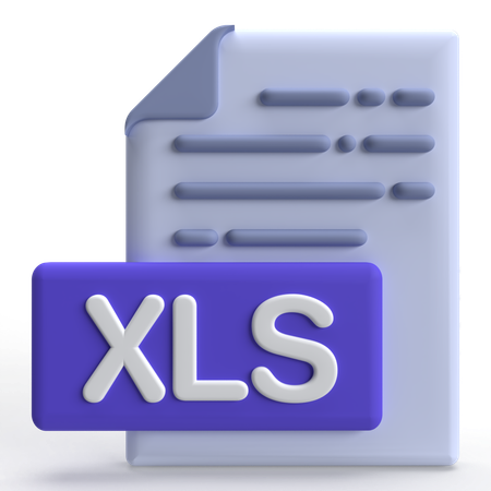 XLS File  3D Icon