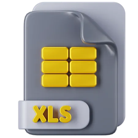 XLS File  3D Icon