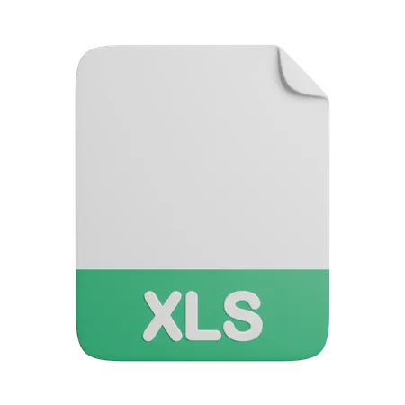 XLS Document File Extension 3D Icon