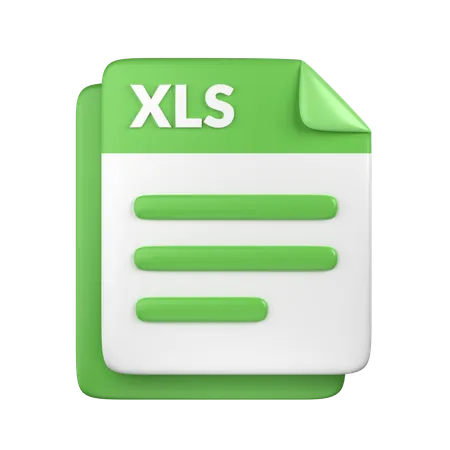 3 D XLS File Icon 3D Icon