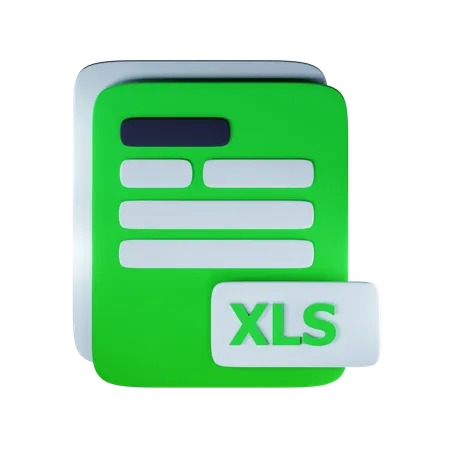 Xls file extension 3D Icon