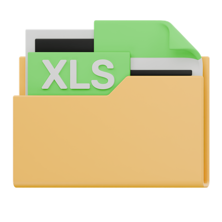 Xls 파일 폴더  3D Icon