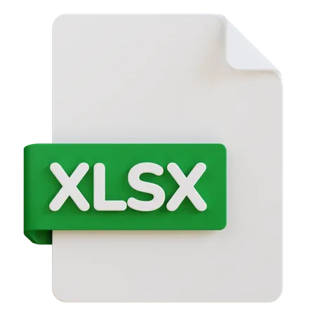 3 D Illustration Of Xlsx File Extension 3D Icon