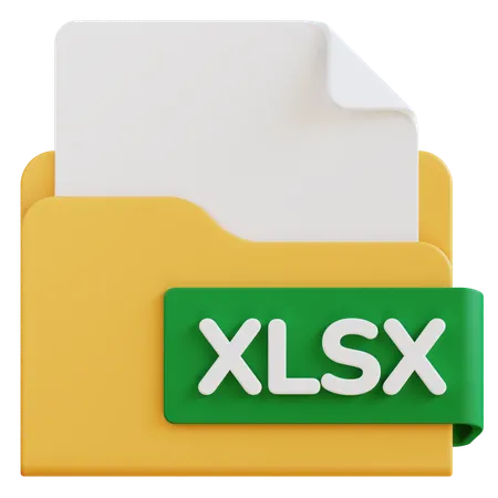 3 D Xlsx File Extension Folder 3D Icon