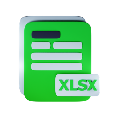 Xlsx file extension  3D Icon