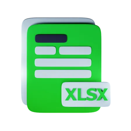 Xlsx file extension 3D Icon