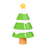 3d pine tree star illustration
