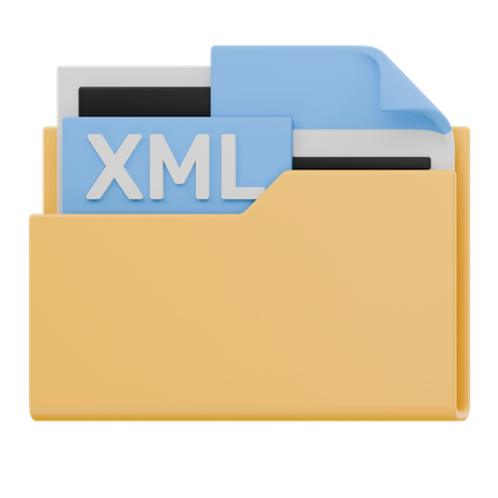 XML ファイル フォルダー  3D Icon