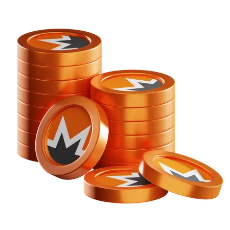Xmr Coin Stacks  3D Icon