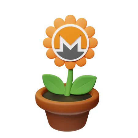 Xmr Crypto Plant Pot  3D Icon