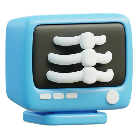 Monitor X Ray Results On Medical Equipment Icon 3D Icon