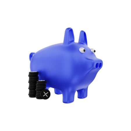 Ahorros xrp  3D Illustration