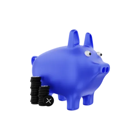 Ahorros xrp  3D Illustration