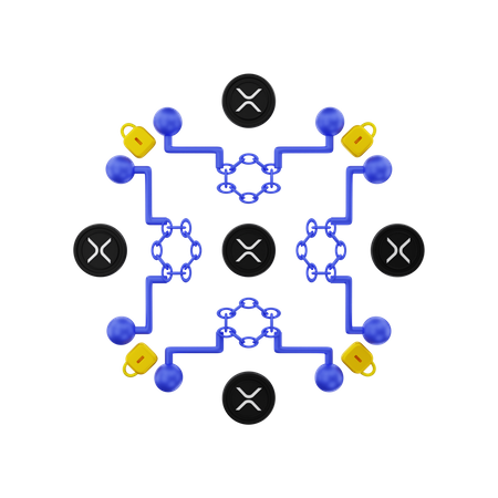 XRP blockchain  3D Illustration