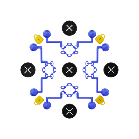 XRP blockchain  3D Illustration