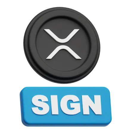 XRP Coin sign  3D Icon