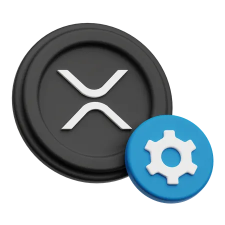 XRP Crypto Coin settings  3D Icon