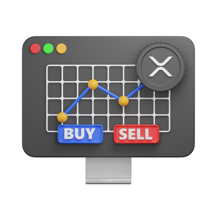 Xrp Crypto Graph  3D Icon