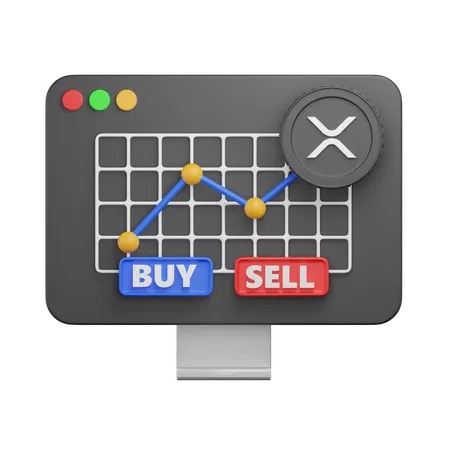 Xrp Crypto Graph  3D Icon