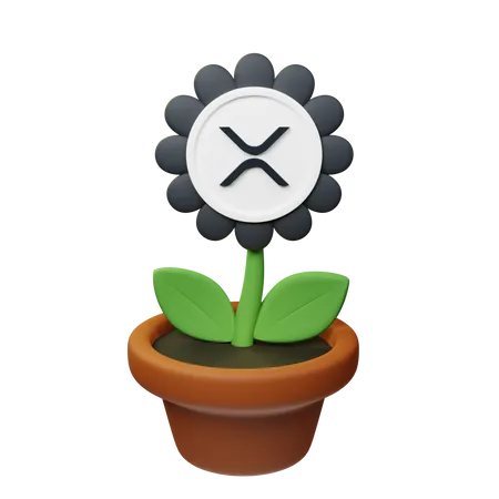Xrp Crypto Plant Pot  3D Icon