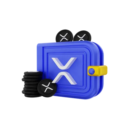 XRP crypto wallet  3D Illustration