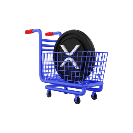 Xrp Einkaufswagen  3D Illustration